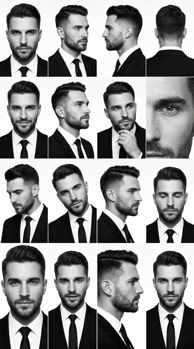 BW Studio Identity Grid: Build a 4x4 AI Portrait Board