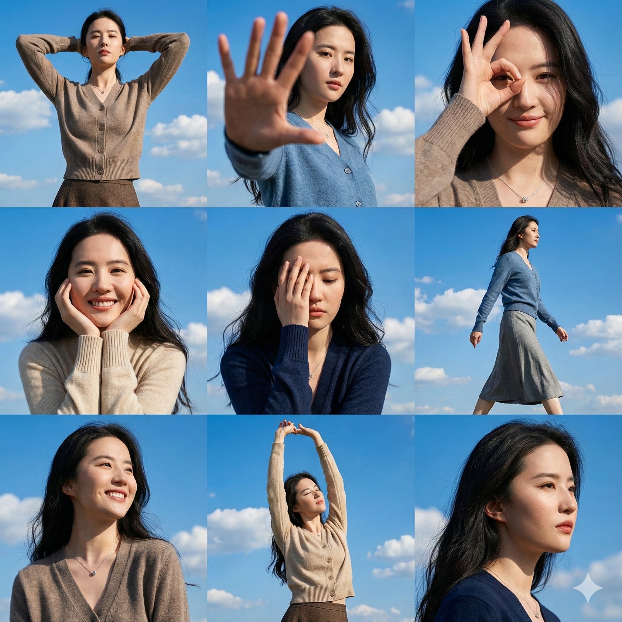 Blue-sky dynamic pose grid
