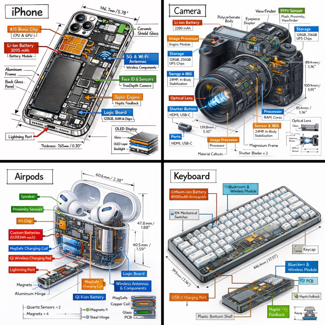 Isometric technical infographic