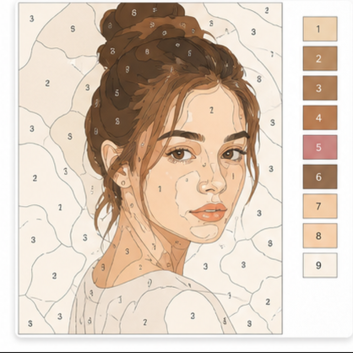 Generate a paint-by-numbers template